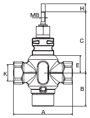 Седельный клапан Esbe VLA131 габаритные размеры