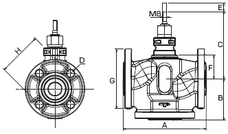 Клапан Esbe VLA335 - габаритные размеры