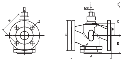 Седельный клапан Esbe VLC125 габаритные размеры